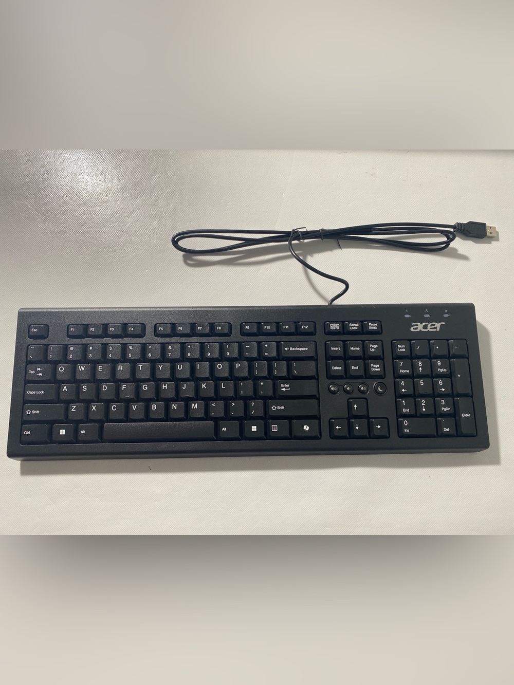 NEW In Box - ACER DKUSB1P0P6 Computer Keyboard USB Wired w/ Kickstand Black